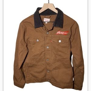 Budweiser Beer Brown Denim Trucker Jean Jacket